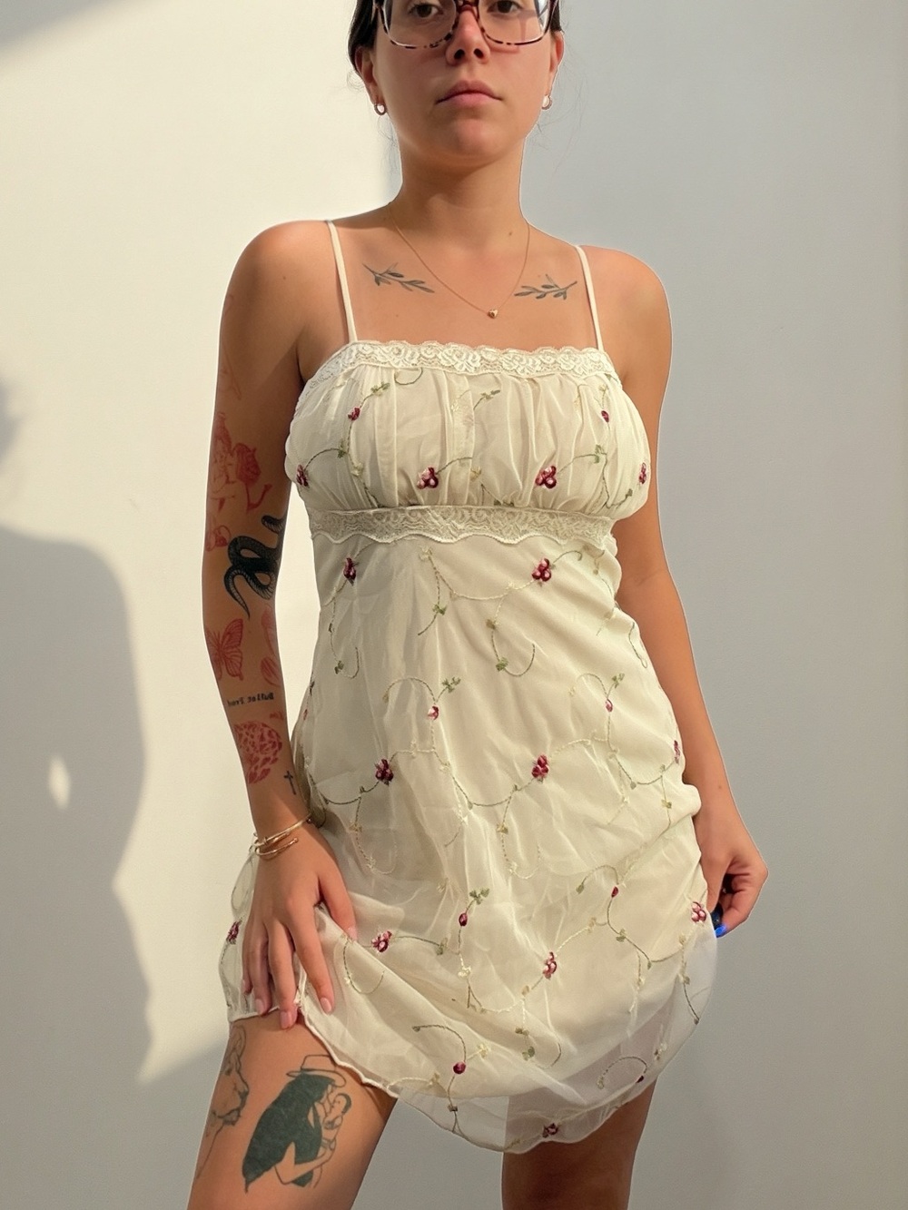Floral y2k fairy Jessica Simpson mini dress